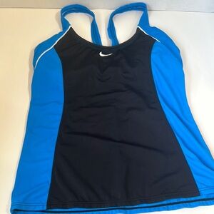 Nike blue and black tankini top size 8